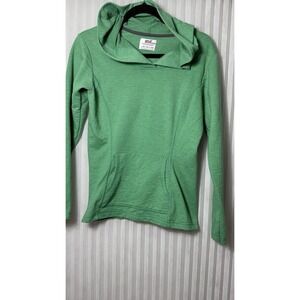 Anvil Hooded Sweatshirt Green Thin French Terry Lining Pouch Pocket Ladies Sz S